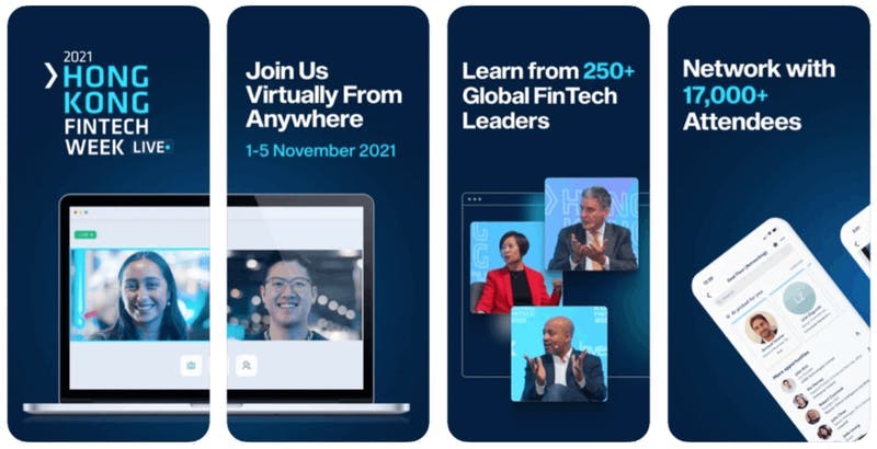 Image: The app that 2021 Hong Kong FinTech Week’s app provides live-streaming.
