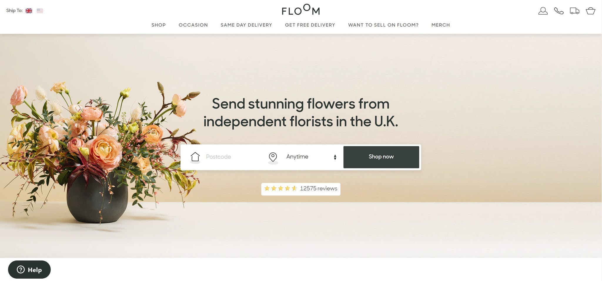 A screenshot from Floom's website