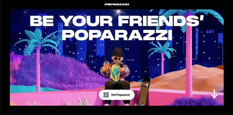 The home page of Poparazzi